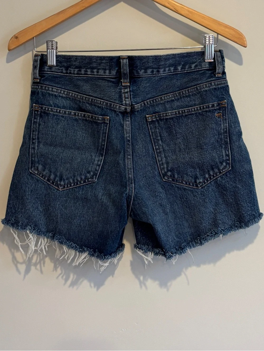 Madewell Brynn Long shorts - denim cutoff style size 24 - Picture 4 of 5